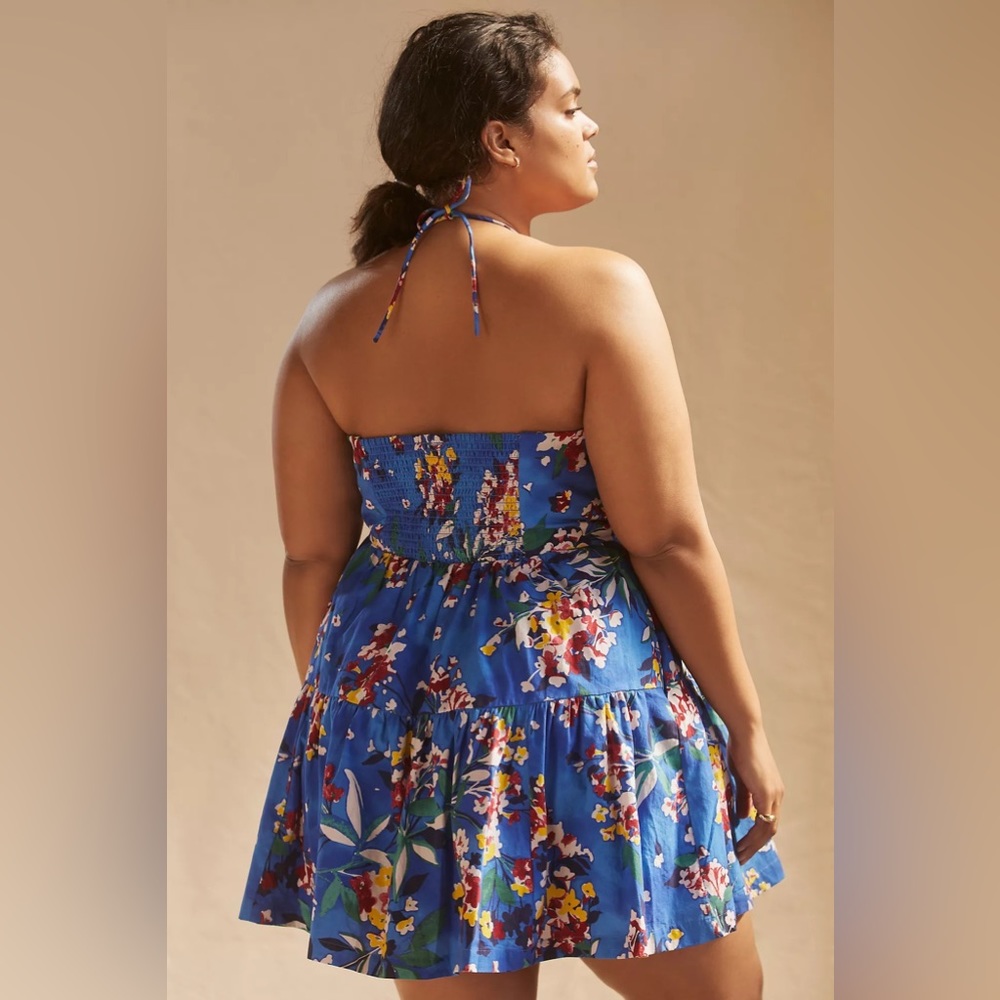 Anthropologie Emily Floral Halter Mini Dress - Picture 10 of 17